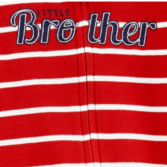 NWT. CARTER'S Baby Boys Brother 2-Way Zip Cotton Sleep & Play Pajamas - Picture 2 of 2